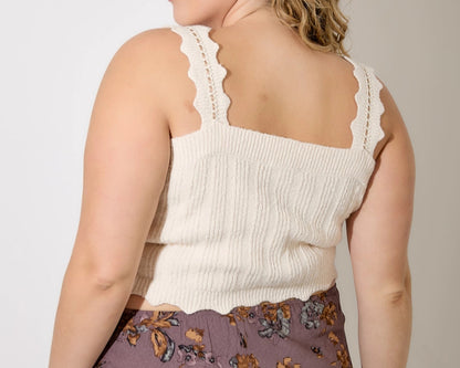 Plus Camille Cropped Knit Tank