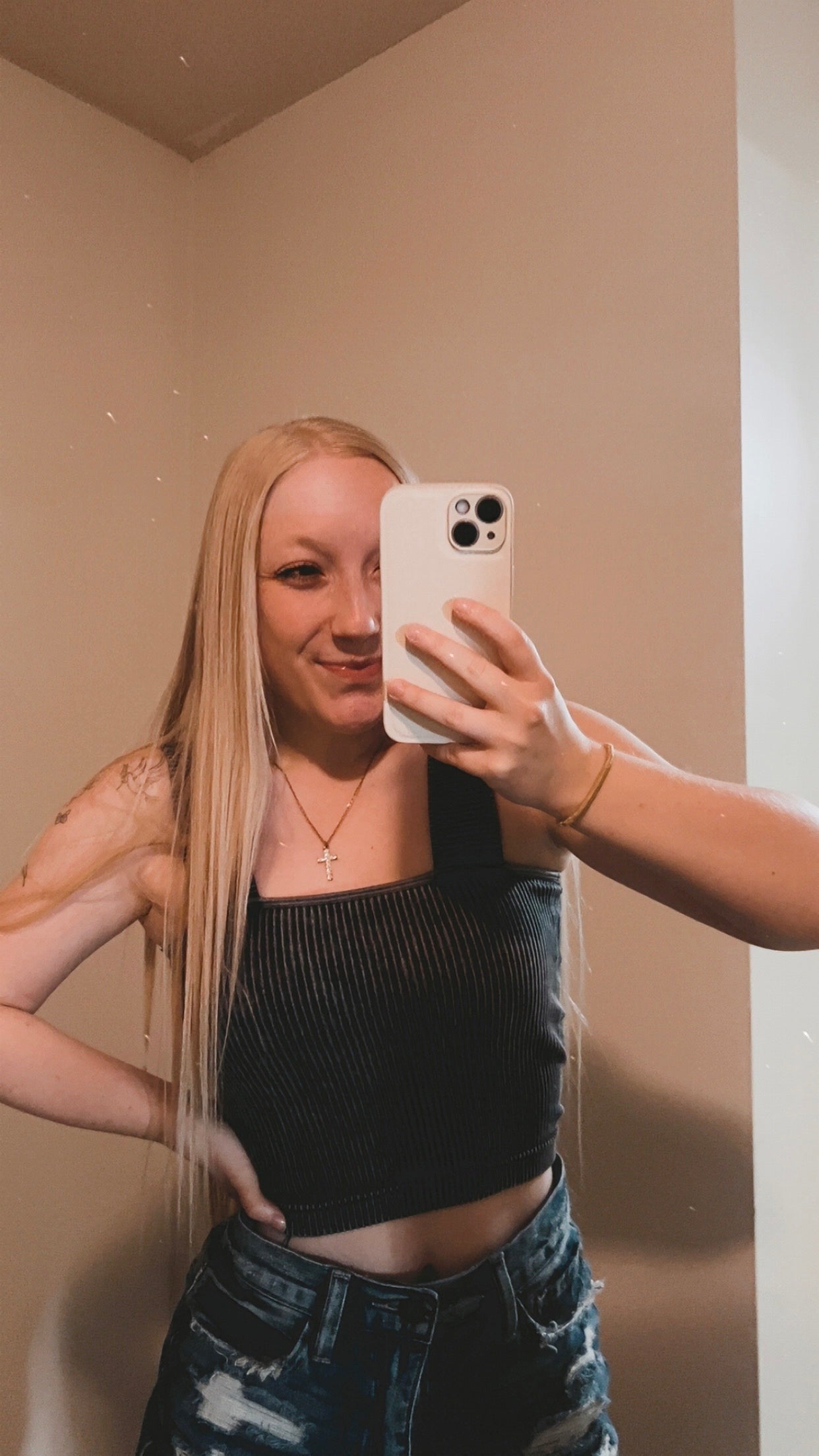 Ash Black Ribbed Tank