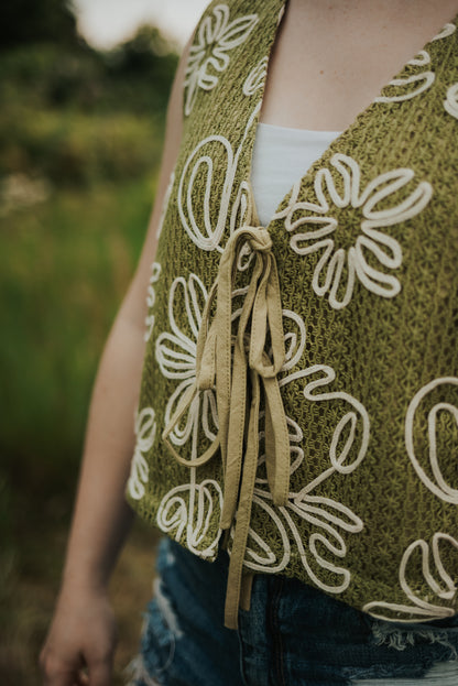 Matcha Embroidered Vest