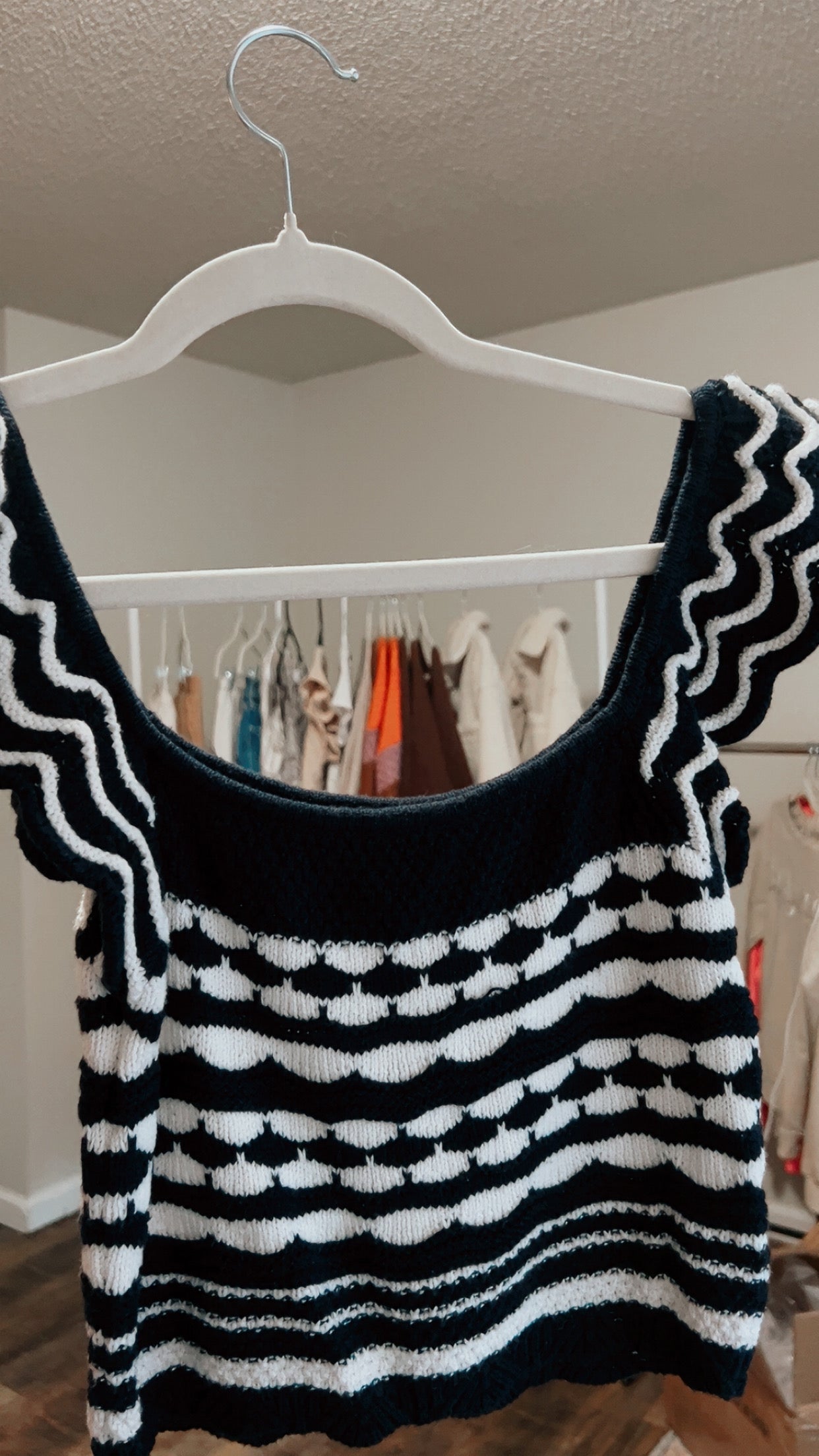 Navy Crochet Tank- Small